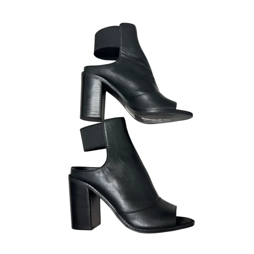 New Dolce Vita Lauri Open Toe Black Leather Bootie Sz 8.5‎